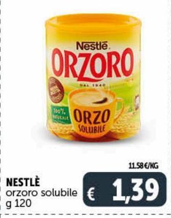 Deco Supermercati Nestle orzoro solubile g 120 offerta