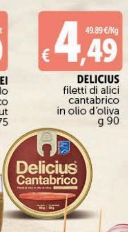Deco Supermercati Delicius filetti di alici cantabrico in olio d'oliva g 90 offerta