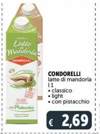 Deco Supermercati Condorelli latte di mandorla -classico - light -con pistacchio offerta