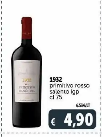 Deco Supermercati 1932 primitivo rosso salento igp cl 75 offerta