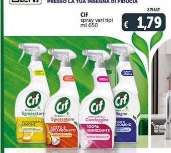 Deco Supermercati Cif spray vari tipi ml 650 offerta