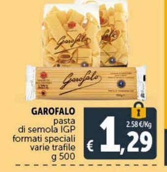 Deco Supermercati Garofalo pasta di semola igp formati speciali varie trafile g 500 offerta