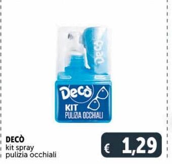 Deco Supermercati Deco kit spray pulizia occhiali offerta