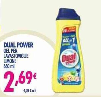 Acqua & Sapone Dual Power Gel per lavastoviglie limone 660 ml offerta