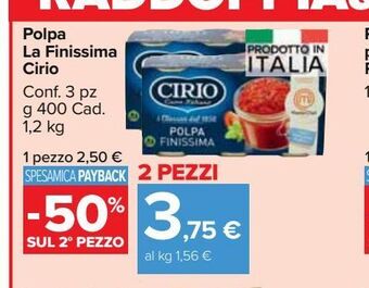 Carrefour Market Polpa la finissima cirio offerta