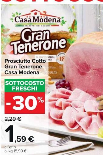 Carrefour Market Prosciutto cotto gran tenerone casa modena offerta