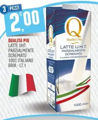 Qualità Più Latte UHT Parzialmente scremato 100% Italiano Brik - 1 lt.