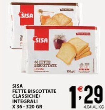 Sisa Sisa Fette biscottate classiche/integrali x 36 - 320 gr offerta