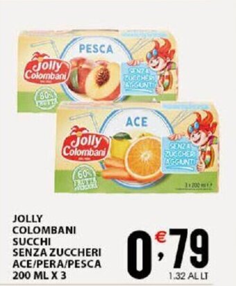 Sisa Jolly Colombani succhi senza zuccheri ace/pera/pesca 200 ml x 3 offerta