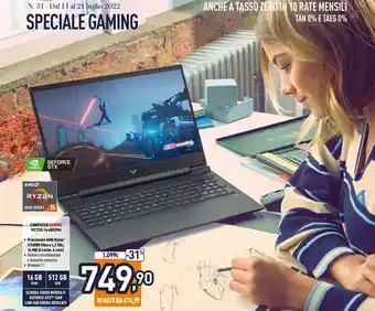 Unieuro Computer Gaming Victus 16-e0039nl offerta