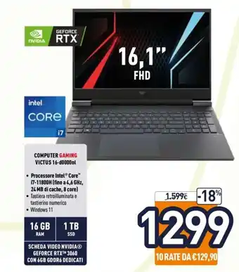 Unieuro Computer Gaming Victus 16-d0000nl offerta