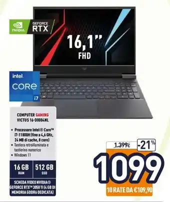 Unieuro Computer Gaming Victus 16-D0004NL offerta