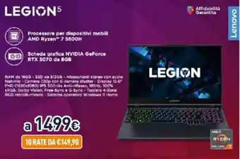 Unieuro Lenovo Legion 5 offerta