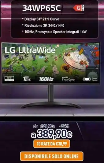 Unieuro LG 34WP65C offerta