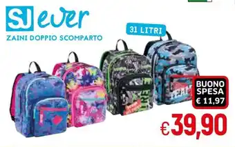 IperFamila SJ ever Zaini doppio scomparto 31 litri offerta