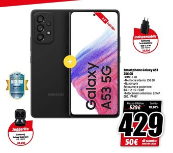 MediaWorld Samsung Smartphone Galaxy A53 256 GB offerta