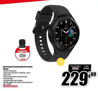 MediaWorld Samsung Smartwatch Galaxy Watch4 Classic 46mm offerta