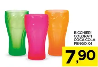 Coca Cola Bicchieri Colorati Pengo x4