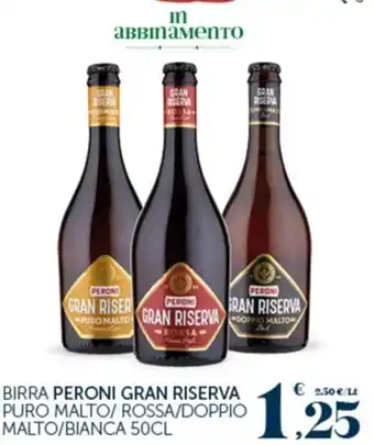 Interspar Peroni Gran Riserva Birra puro malto/rossa/doppio malto/bianca 50 cl offerta