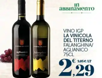 Interspar La Vinicola del Titerno Vino IGP Falanghina/aglianico 75 cl offerta