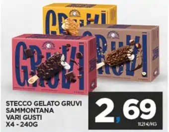 Interspar Sammontana Stecco gelato gruvi vari gusti x4 - 240 g offerta