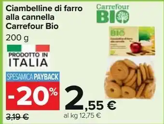 Carrefour Iper Ciambelline di farro alla cannella carrefour bio offerta