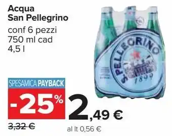 Carrefour Iper Acqua san pellegrino offerta