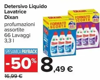 Carrefour Iper Detersivo liquido lacatrice dixan offerta