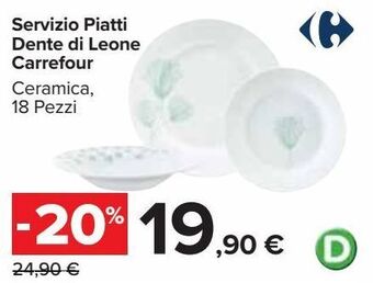 Carrefour Iper Servizio piatti dente di leone carrefour offerta