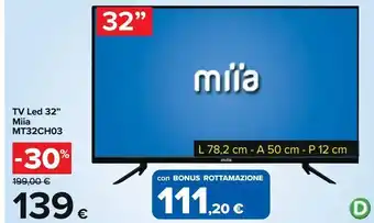 Tv led 32'' miia mt32ch03