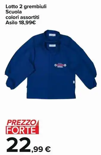 Carrefour Iper Lotto 2 grembiuli scuola colori assortiti asilo offerta