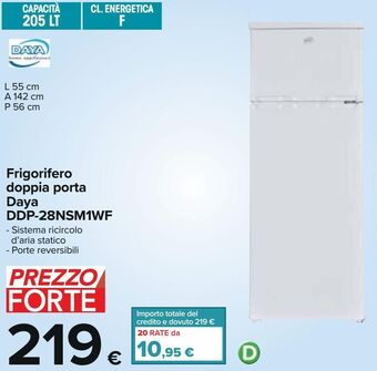 Carrefour Iper Frigorifero doppia porta daya ddp-28nsm1wf offerta