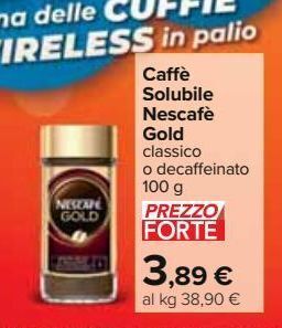 Carrefour Iper Caffé solubile nescafé gold offerta