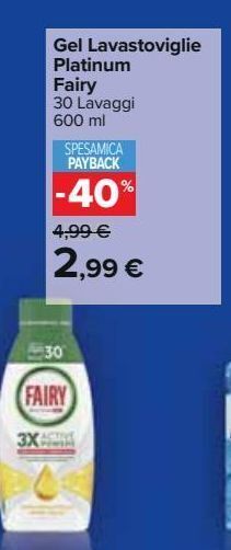 Carrefour Iper Gel lavastoviglie platinum fairy offerta
