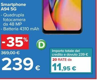 Carrefour Iper Smartphone a94 5g offerta