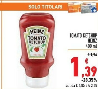 Conad Heinz Tomato Ketchup 400 G(ml) offerta