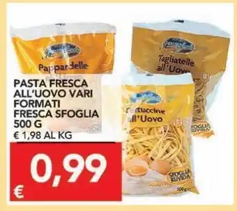 TuoDi Pasta fresca all'uovo vari formati fresca sfoglia 500 g offerta