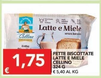 TuoDi Fette biscottate latte e miele cellino 324 g offerta