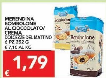 TuoDi Merendina bombolone al cioccolato/crema dolcezze del mattino 6 pz 252 g offerta