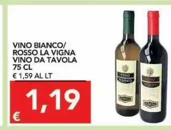 TuoDi Vino bianco/rosso la vigna vino da tavola 75 cl offerta
