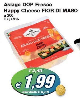 Prix Quality Fior di Maso Asiago DOP Fresco Happy Cheese 200 g offerta