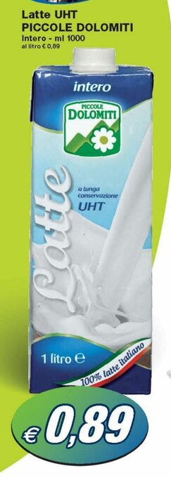 Prix Quality Piccole Dolomiti Latte UHT intero - 1000 ml offerta