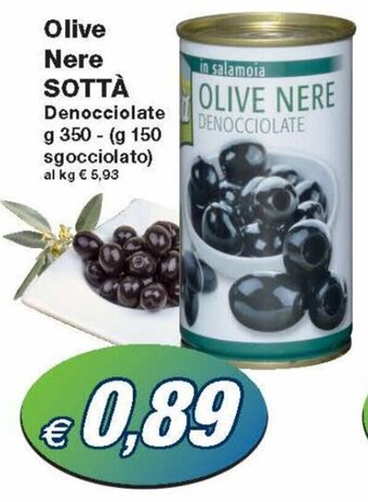 Prix Quality Sottà Olive Nere 350 g offerta