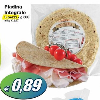 Prix Quality Piadina Integrale 3 pezzi - 300 g offerta