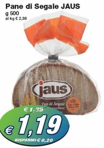 Prix Quality Jaus Pane di Segale 500 g offerta