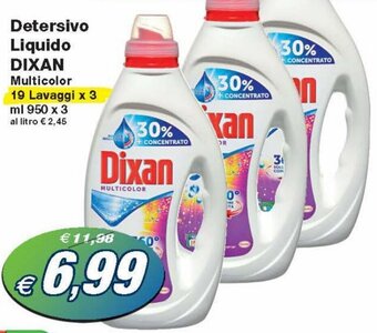 Prix Quality Dixan Detersivo Liquido Multicolor 19 Lavaggi x 3 950 ml x 3 offerta