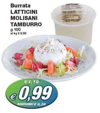 Prix Quality Latticini Molisani Tamburro Burrata 100 g offerta
