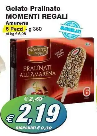 Prix Quality Momenti Regali Gelato Pralinato Amarena 6 Pezzi - 360 g offerta