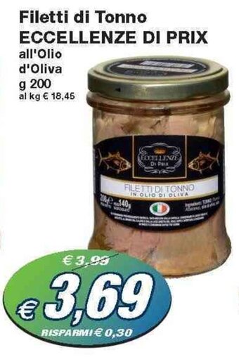 Prix Quality Eccellenze di Prix Filetti di Tonno 200 g offerta