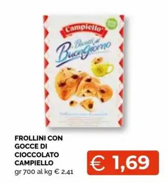 Mercatò Campiello Frollini con gocce di cioccolato 700 gr offerta
